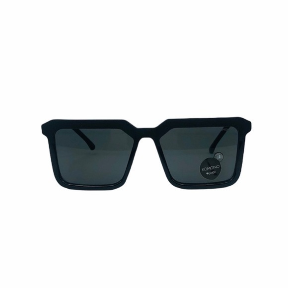 KOMONO Benicio Black Rubber Glossy Sunglasses NWT - Picture 4 of 12